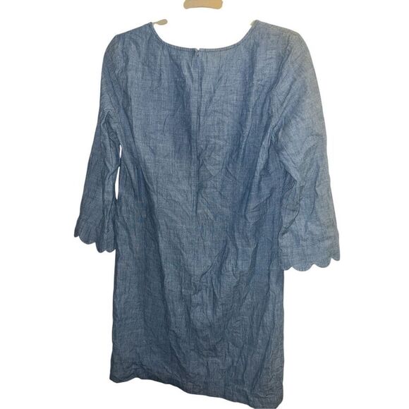 ✨J. By J.Crew Chambray Sz 8 Dress with Scalloped Sleeve✨ - Picture 5 of 9